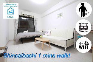 JR-NAMBA 3mins/SHINSAIBASHI-30 seconds walk! WIFI